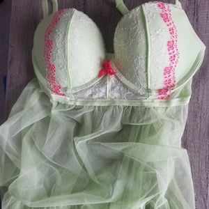 Victoria's Secret Lace & Mesh Babydoll Lingerie